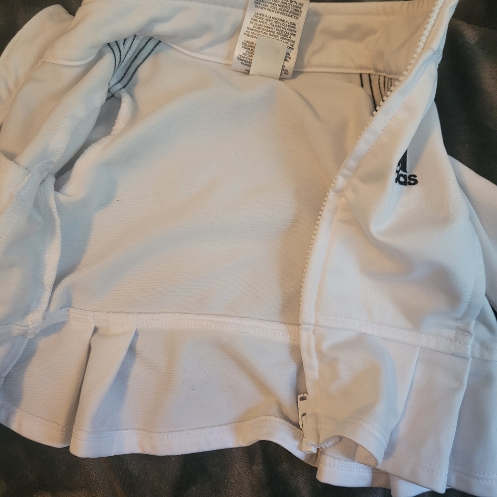 Adidas White Ruffle Bottom Zip-Up Jacket - Picture 2 of 8